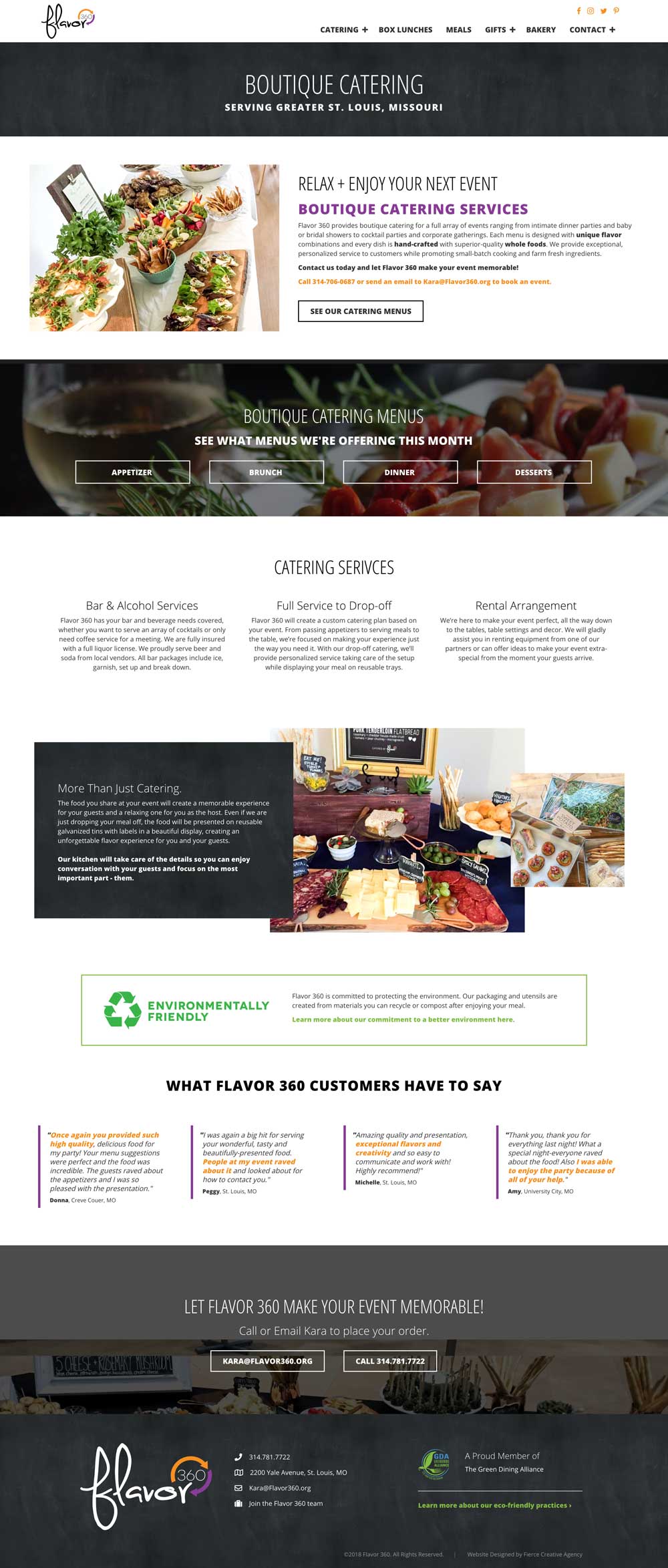 Flavor 360 Boutique Catering Page