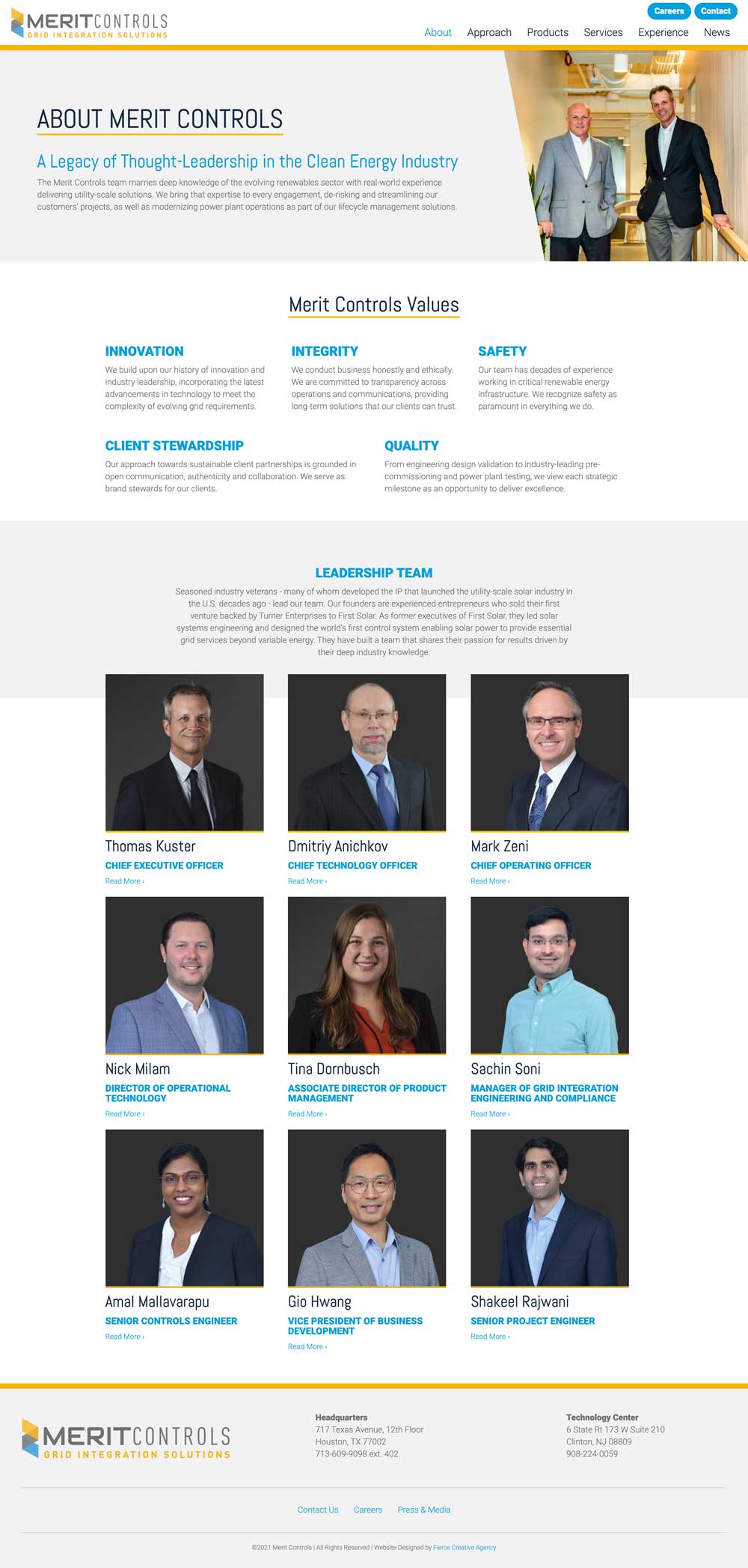 Merit Controls Website - About