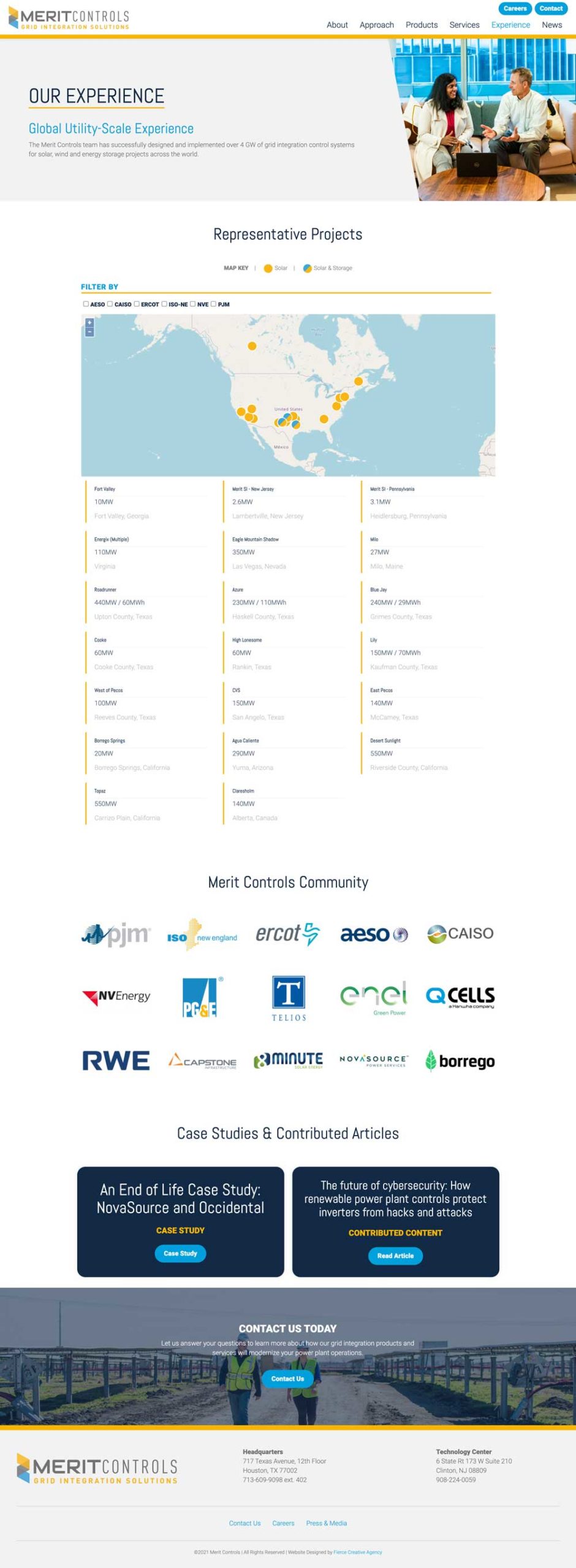 Merit Controls Website - Experience