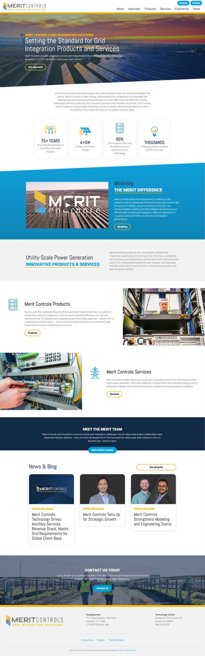 Merit Controls Website - Homepage